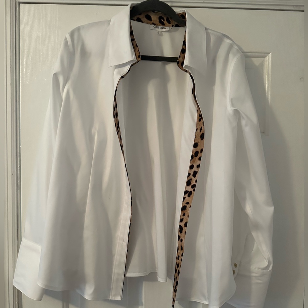 Calvin Klein cheetah button up
